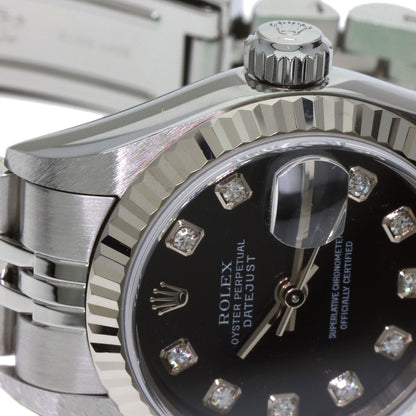 ROLEX ロレックス 79174G デイトジャスト 10P ダイヤモンド 腕時計 SS レディース 中古