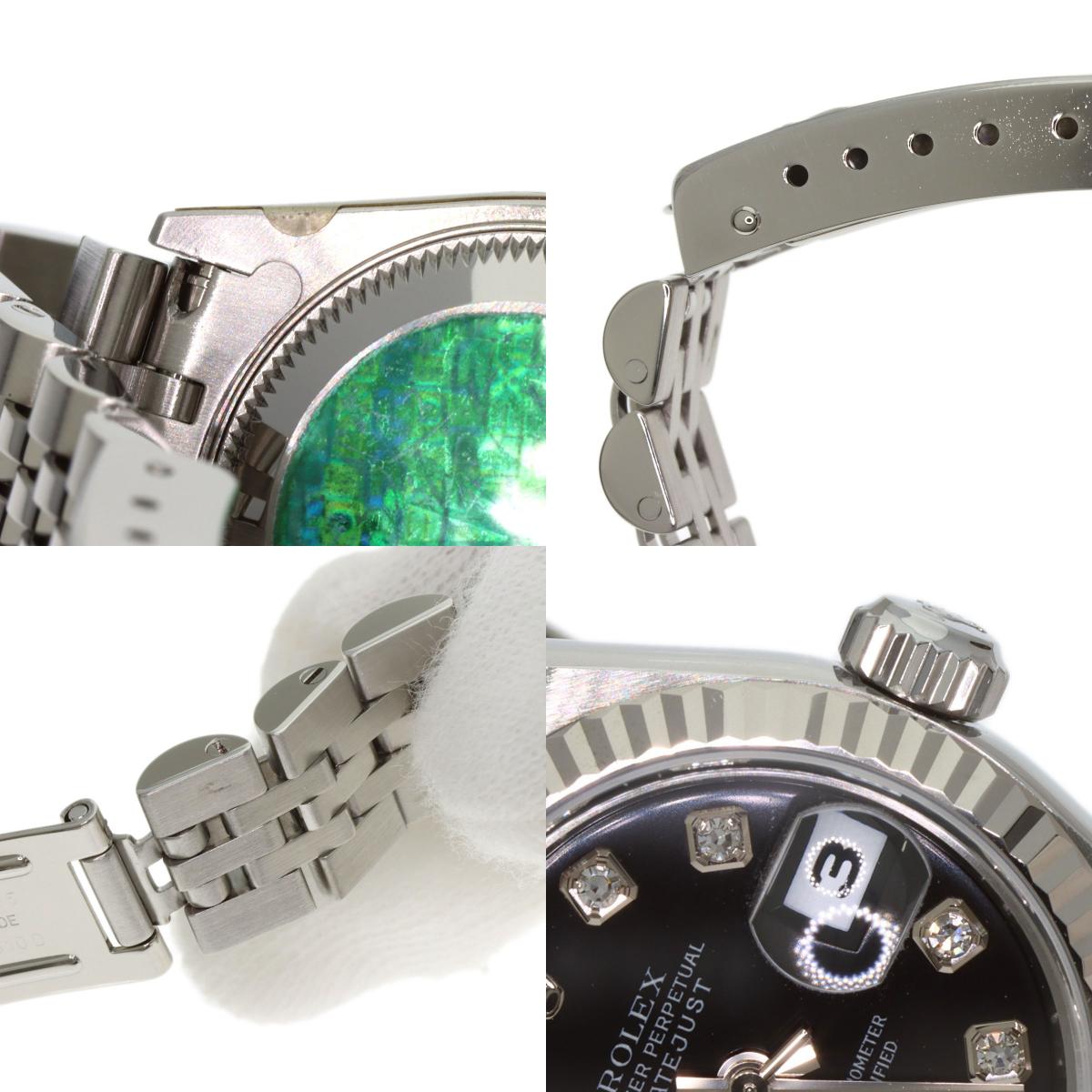 ROLEX ロレックス 79174G デイトジャスト 10P ダイヤモンド 腕時計 SS レディース 中古