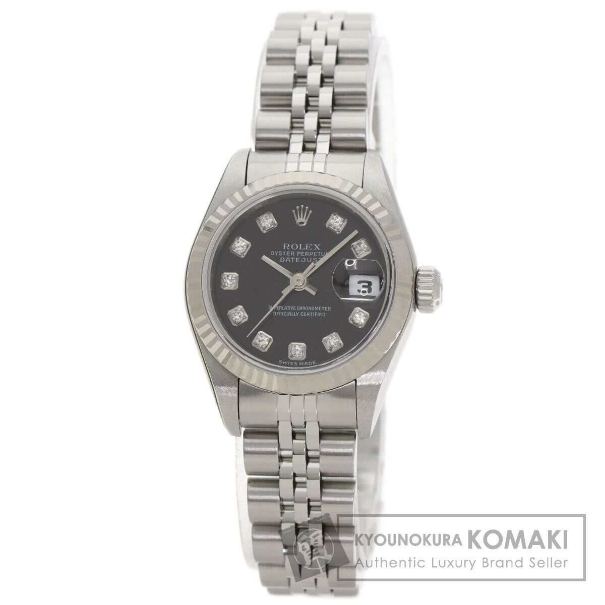 ROLEX ロレックス 79174G デイトジャスト 10P ダイヤモンド 腕時計 SS レディース 中古