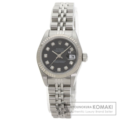 ROLEX ロレックス 79174G デイトジャスト 10P ダイヤモンド 腕時計 SS レディース 中古