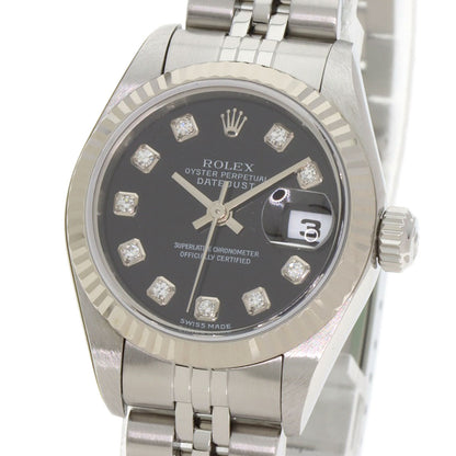 ROLEX ロレックス 79174G デイトジャスト 10P ダイヤモンド 腕時計 SS レディース 中古