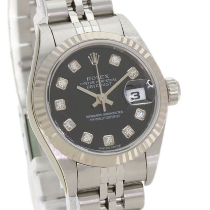 ROLEX ロレックス 79174G デイトジャスト 10P ダイヤモンド 腕時計 SS レディース 中古