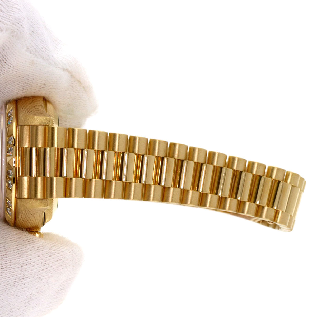 ROLEX ロレックス 69258G デイトジャスト ベゼル 10P ダイヤモンド 腕時計 K18YG レディース 中古