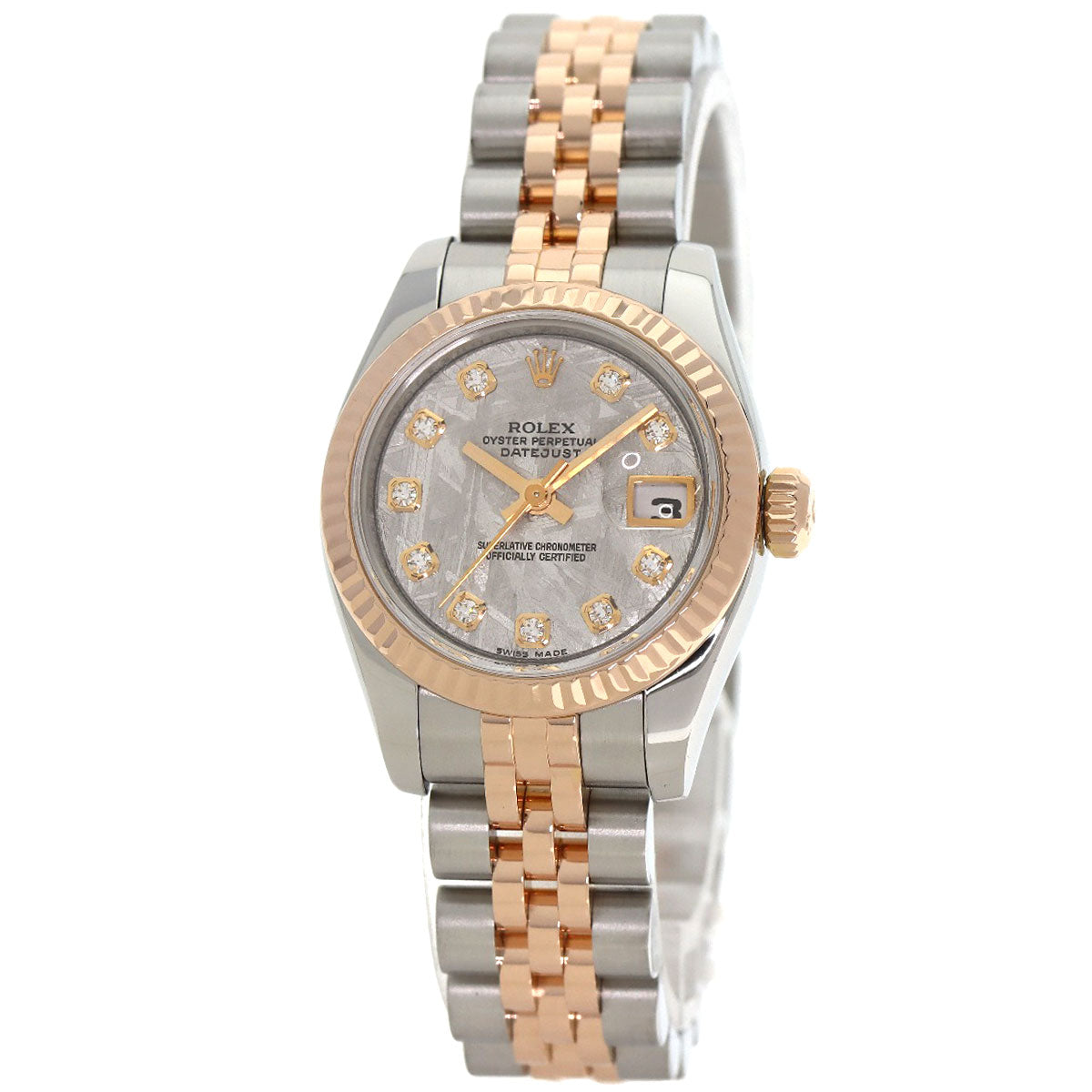 ROLEX ロレックス 179171G デイトジャスト 10P ダイヤモンド 腕時計 SS レディース 中古