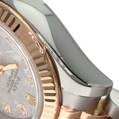 ROLEX ロレックス 179171G デイトジャスト 10P ダイヤモンド 腕時計 SS レディース 中古