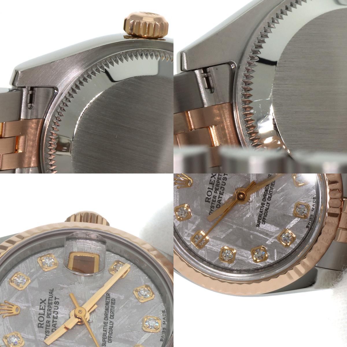 ROLEX ロレックス 179171G デイトジャスト 10P ダイヤモンド 腕時計 SS レディース 中古