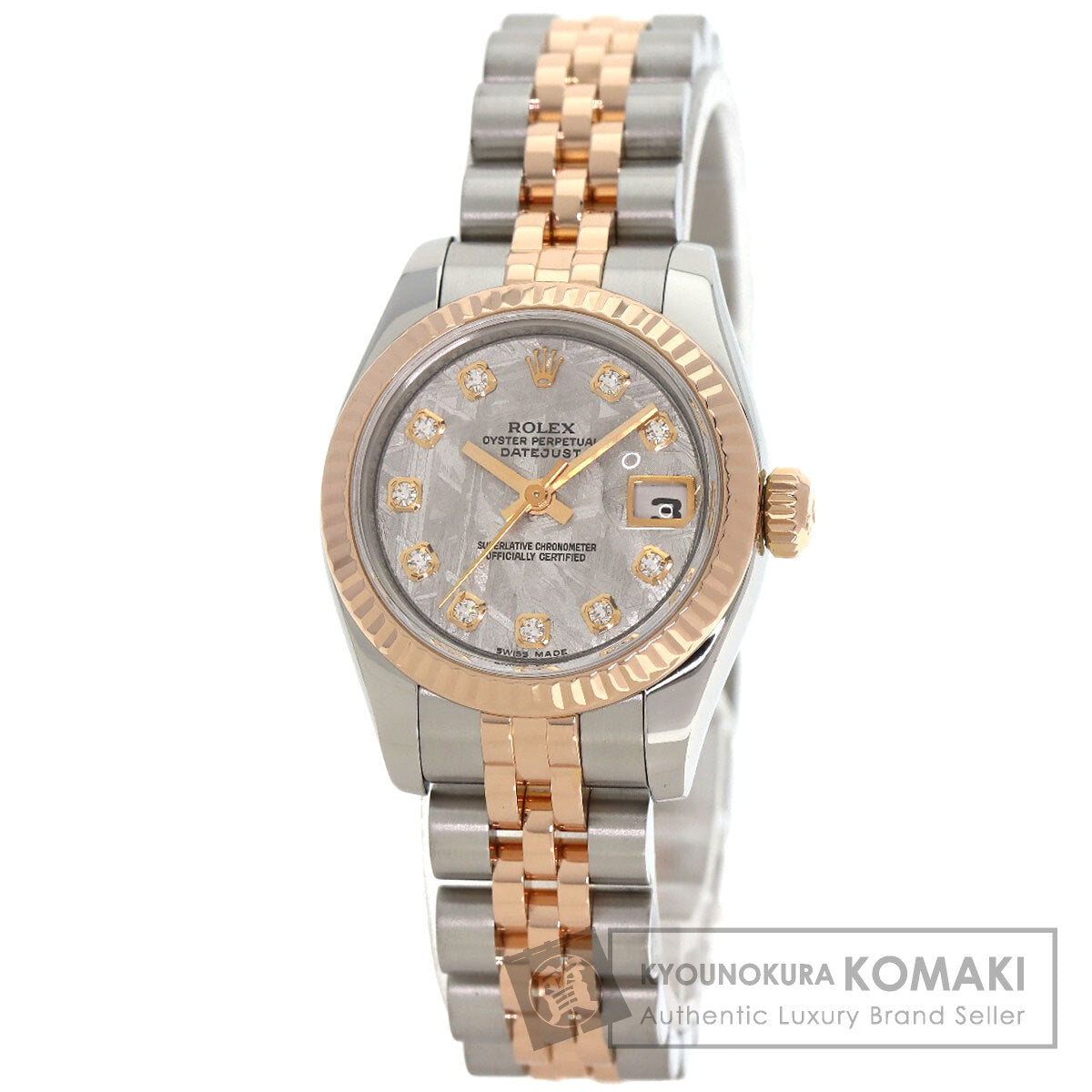 ROLEX ロレックス 179171G デイトジャスト 10P ダイヤモンド 腕時計 SS レディース 中古