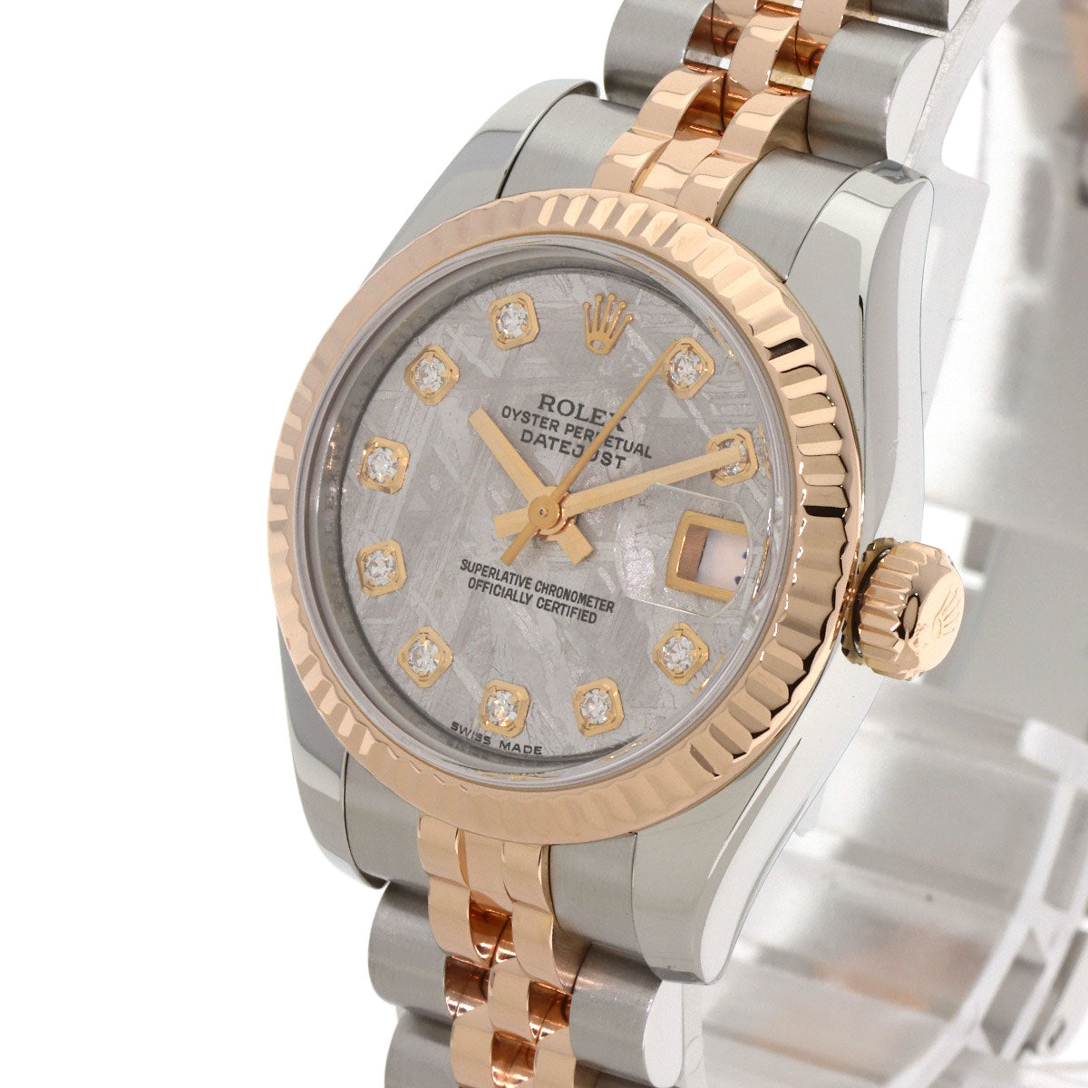 ROLEX ロレックス 179171G デイトジャスト 10P ダイヤモンド 腕時計 SS レディース 中古