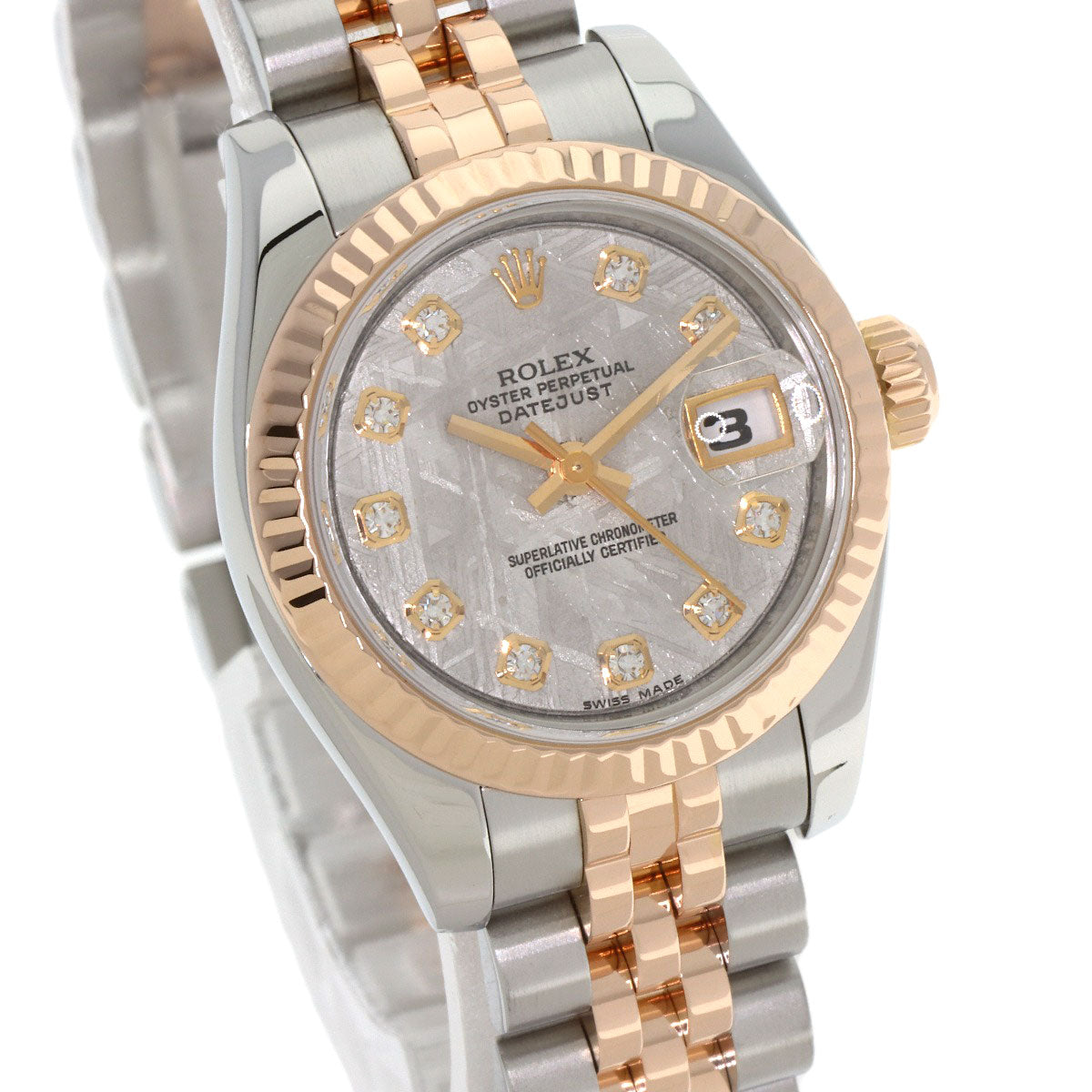 ROLEX ロレックス 179171G デイトジャスト 10P ダイヤモンド 腕時計 SS レディース 中古