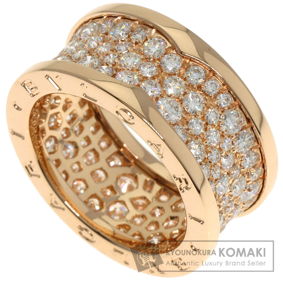 BVLGARI ブルガリ B-zero1 ビーゼロワン フル パヴェダイヤモンド #54 リング・指輪 K18PG レディース 中古