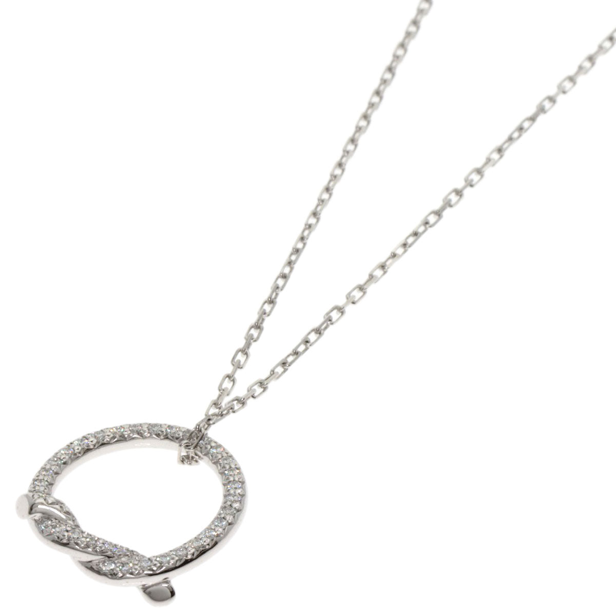 CARTIER カルティエ アントルラセ ダイヤモンド ネックレス K18WG レディース 中古