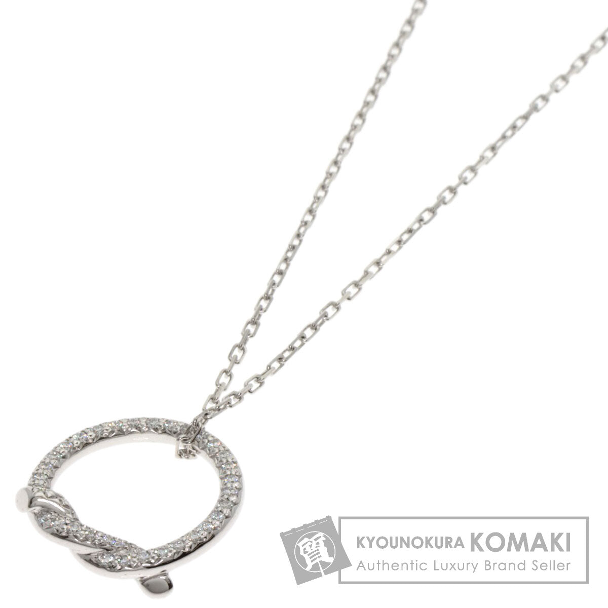 CARTIER カルティエ アントルラセ ダイヤモンド ネックレス K18WG レディース 中古