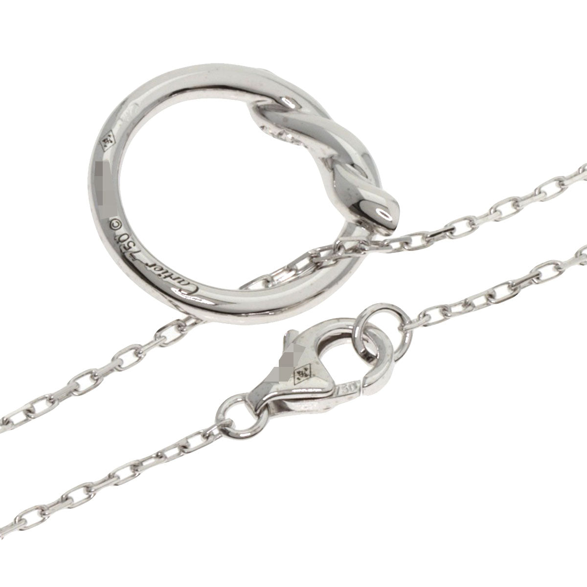 CARTIER カルティエ アントルラセ ダイヤモンド ネックレス K18WG レディース 中古