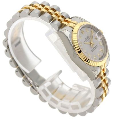 ROLEX ロレックス 179173G デイトジャスト 10P ダイヤモンド 腕時計 SS レディース 中古