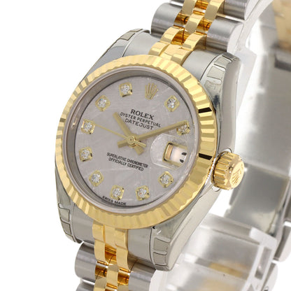 ROLEX ロレックス 179173G デイトジャスト 10P ダイヤモンド 腕時計 SS レディース 中古