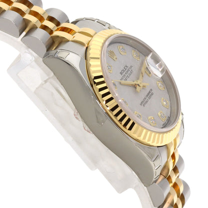 ROLEX ロレックス 179173G デイトジャスト 10P ダイヤモンド 腕時計 SS レディース 中古