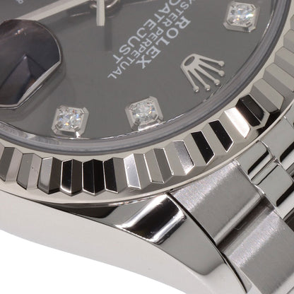 ROLEX ロレックス 279174G デイトジャスト 10P ダイヤモンド ダークグレー 腕時計 SS レディース 中古