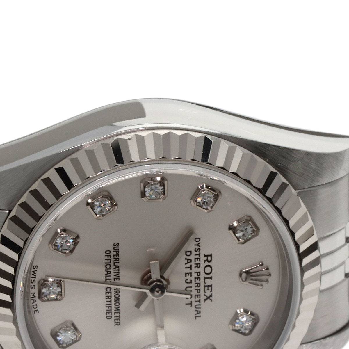 ROLEX ロレックス 79174 デイトジャスト 10P ダイヤモンド 腕時計 SS レディース 中古
