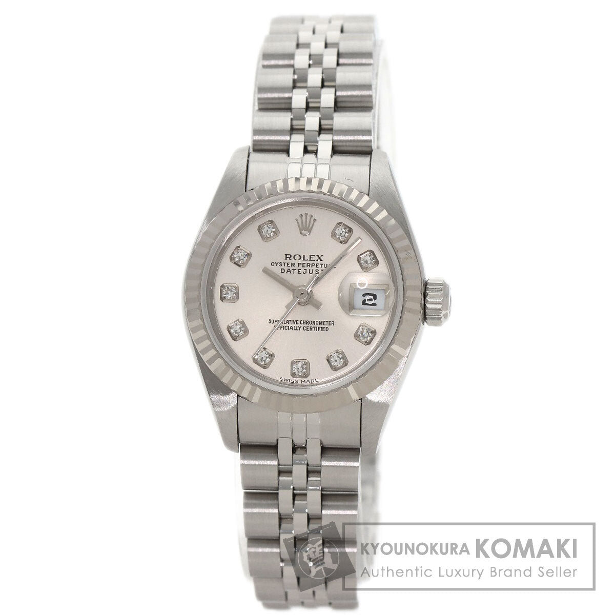 ROLEX ロレックス 79174 デイトジャスト 10P ダイヤモンド 腕時計 SS レディース 中古