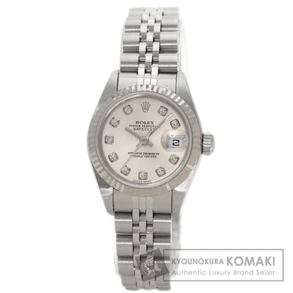 ROLEX ロレックス 79174 デイトジャスト 10P ダイヤモンド 腕時計 SS レディース 中古