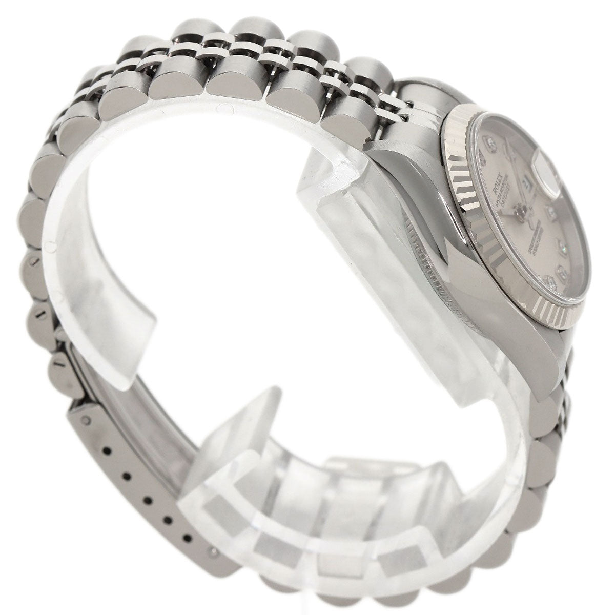 ROLEX ロレックス 79174 デイトジャスト 10P ダイヤモンド 腕時計 SS レディース 中古