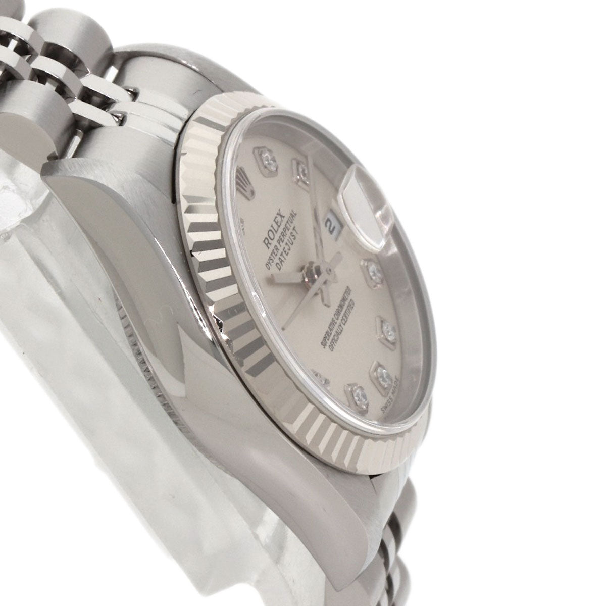 ROLEX ロレックス 79174 デイトジャスト 10P ダイヤモンド 腕時計 SS レディース 中古