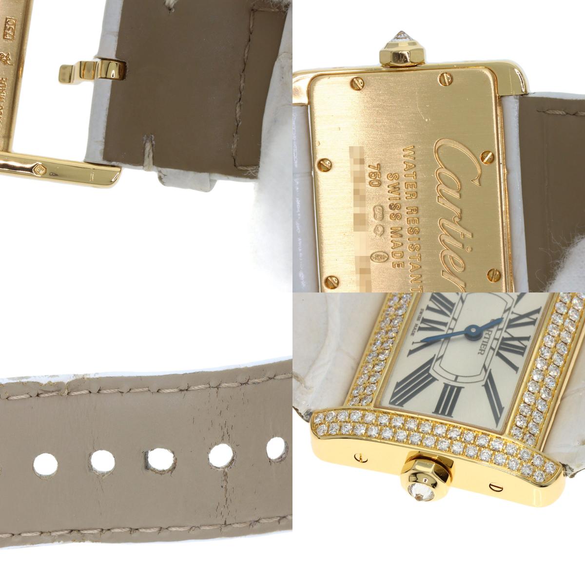 CARTIER カルティエ WA301071 ミニ タンクディヴァン ダイヤモンド 腕時計 K18YG メンズ 中古