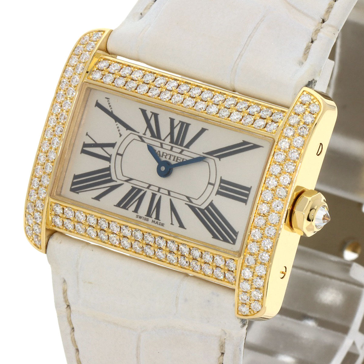 CARTIER カルティエ WA301071 ミニ タンクディヴァン ダイヤモンド 腕時計 K18YG メンズ 中古