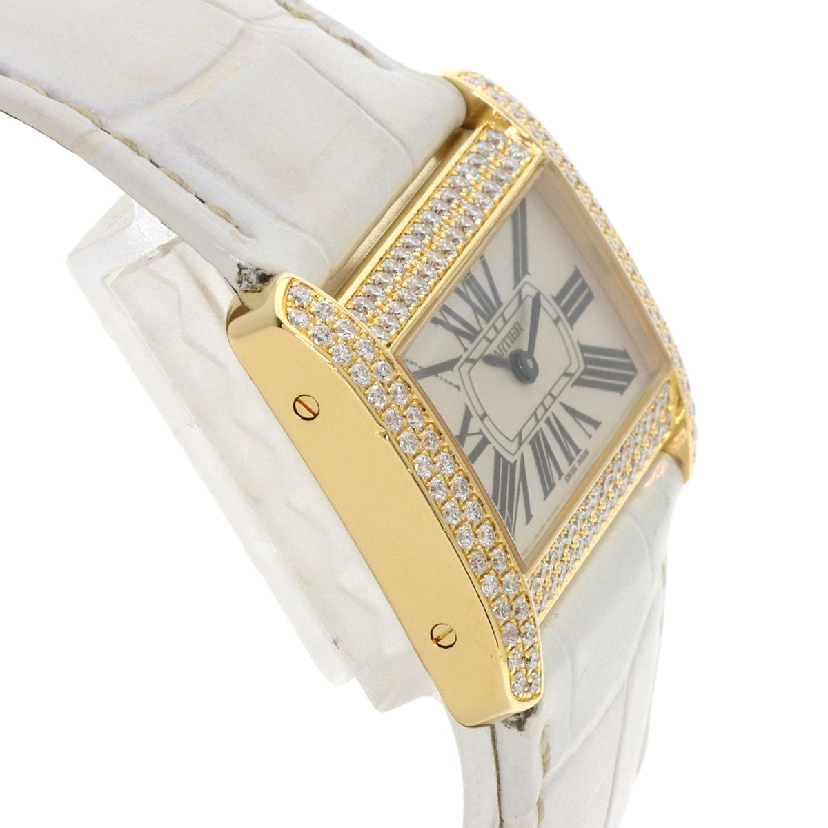 CARTIER カルティエ WA301071 ミニ タンクディヴァン ダイヤモンド 腕時計 K18YG メンズ 中古