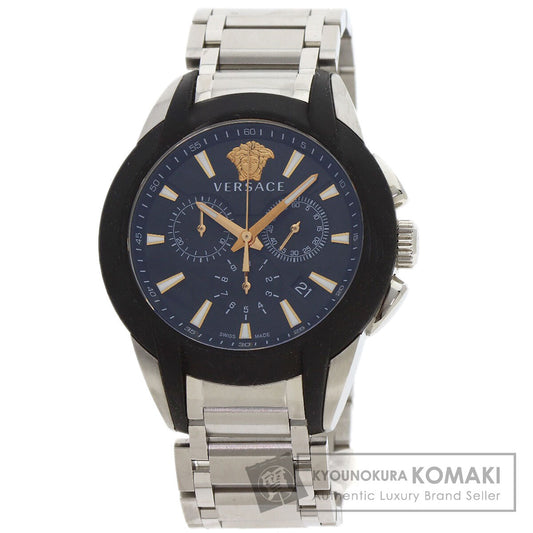 VERSACE ヴェルサーチ VEM8 メデューサ クロノグラフ 腕時計 SS メンズ 中古