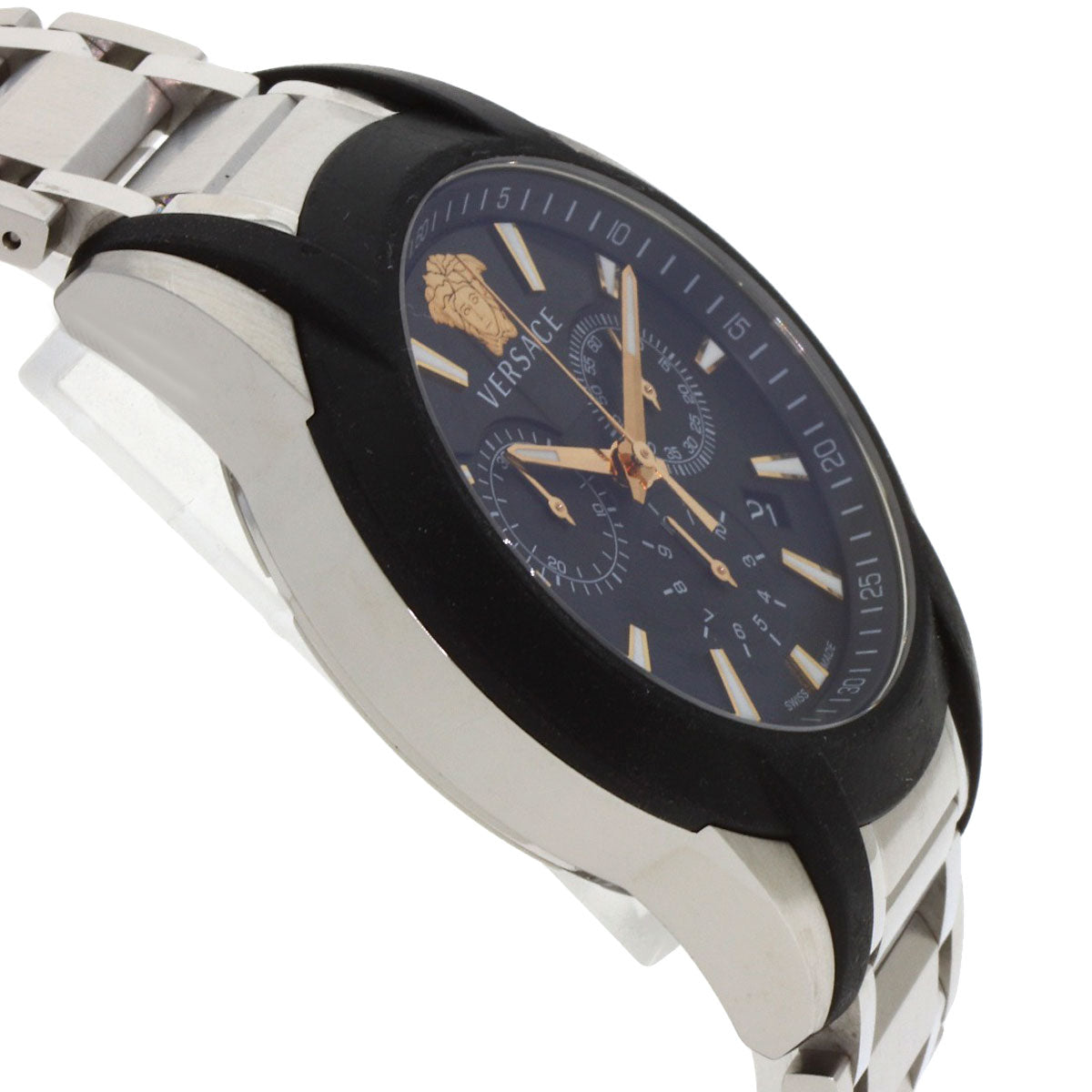 VERSACE ヴェルサーチ VEM8 メデューサ クロノグラフ 腕時計 SS メンズ 中古