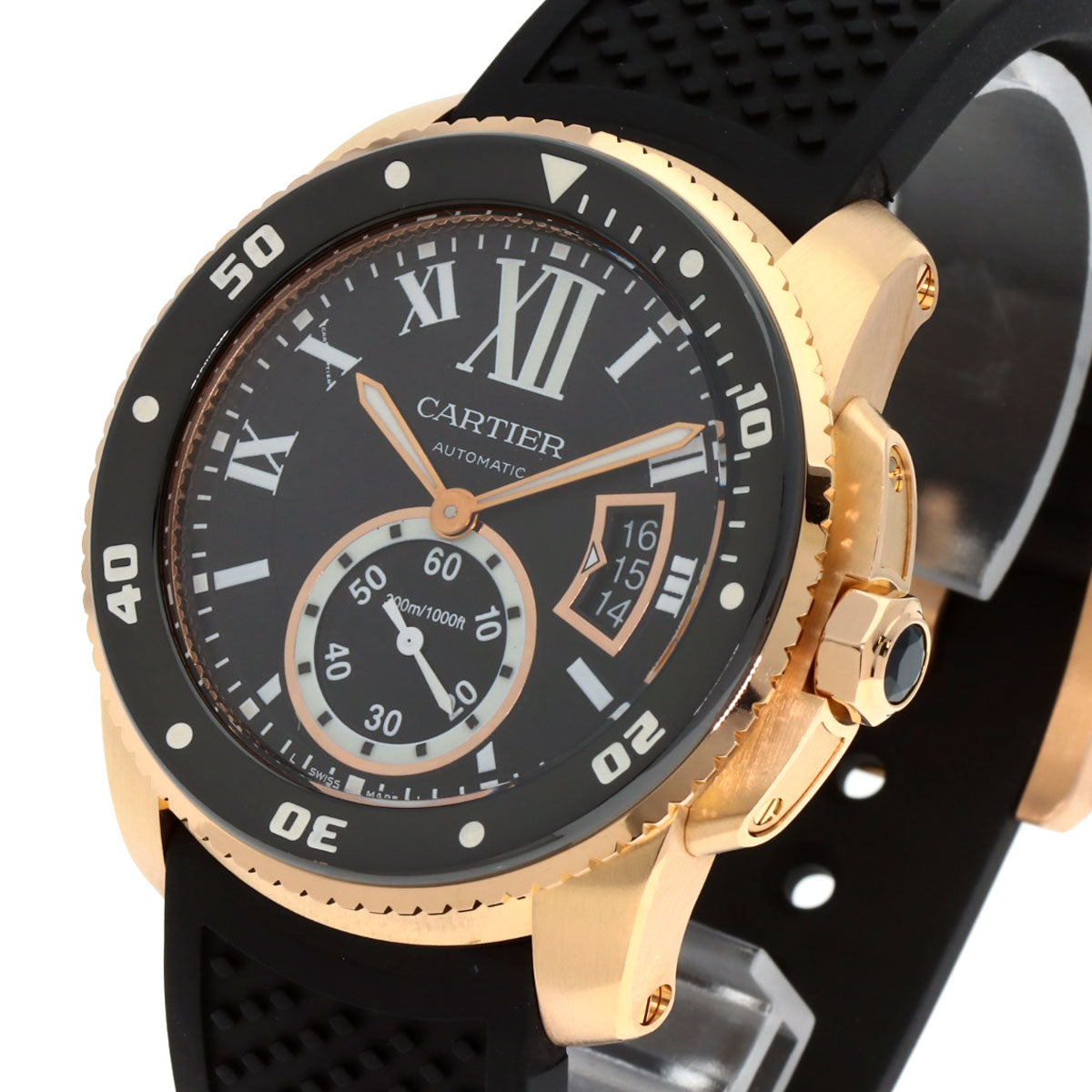 CARTIER カルティエ W7100052 カリブルドゥカルティエ ダイバー 腕時計 K18PG メンズ 中古