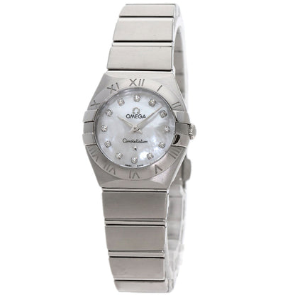 OMEGA オメガ 123.10.24.60.55.001 コンステレーション ブラッシュ 12P ダイヤモンド 腕時計 SS レディース 中古