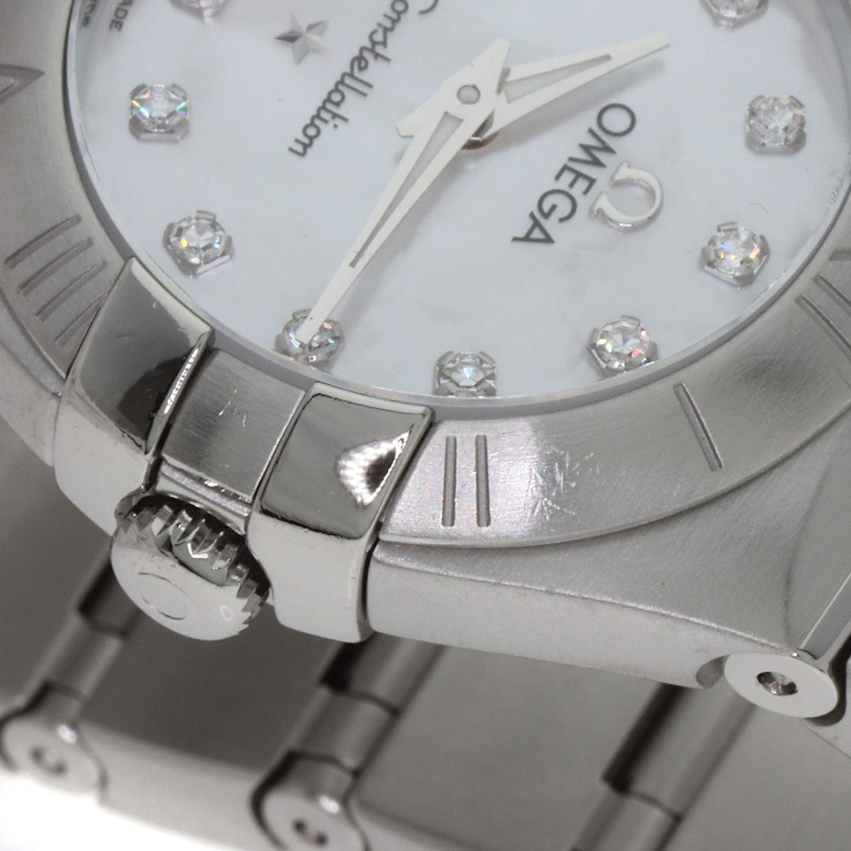 OMEGA オメガ 123.10.24.60.55.001 コンステレーション ブラッシュ 12P ダイヤモンド 腕時計 SS レディース 中古