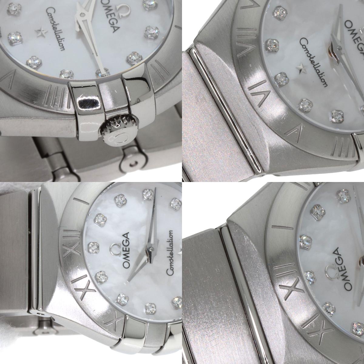 OMEGA オメガ 123.10.24.60.55.001 コンステレーション ブラッシュ 12P ダイヤモンド 腕時計 SS レディース 中古