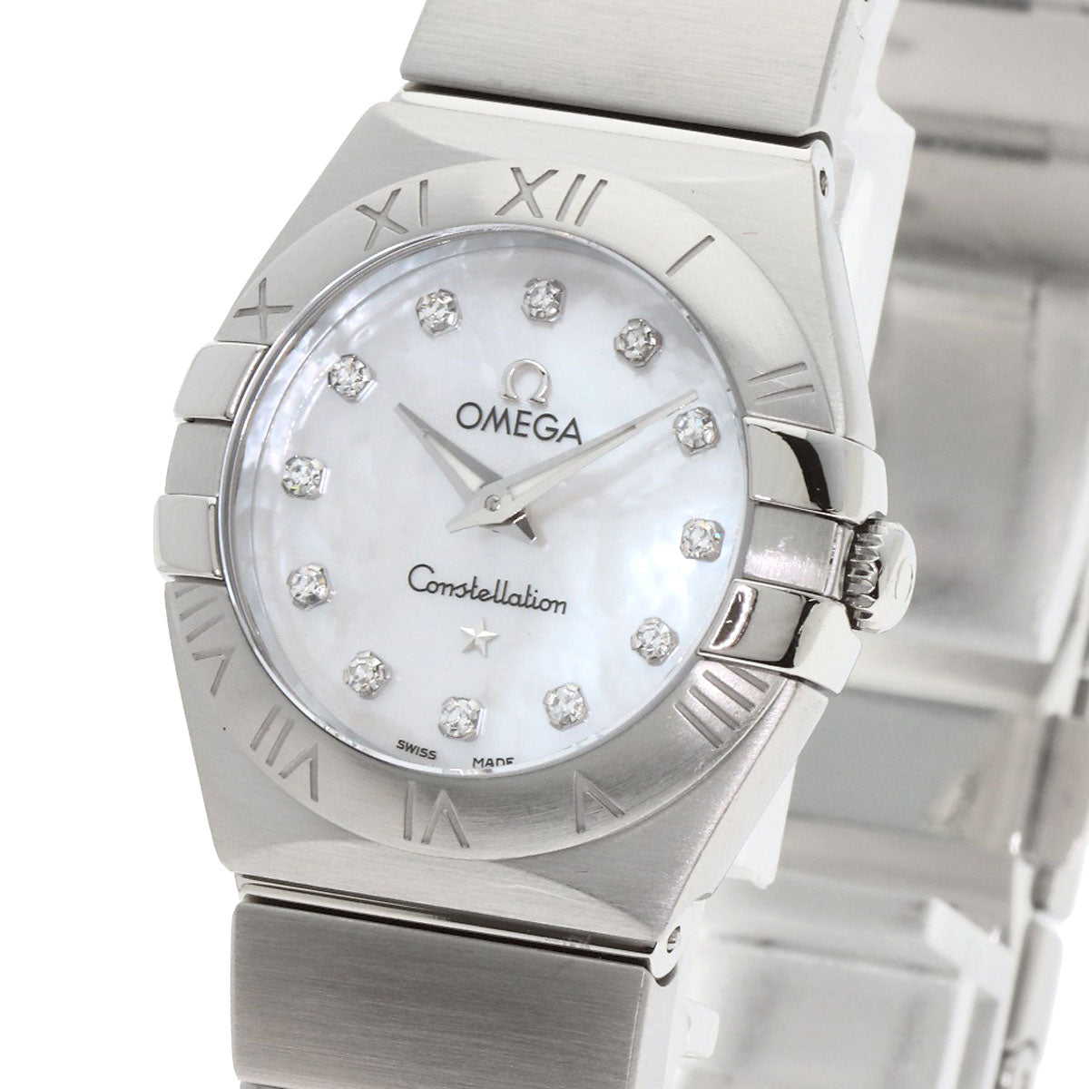 OMEGA オメガ 123.10.24.60.55.001 コンステレーション ブラッシュ 12P ダイヤモンド 腕時計 SS レディース 中古