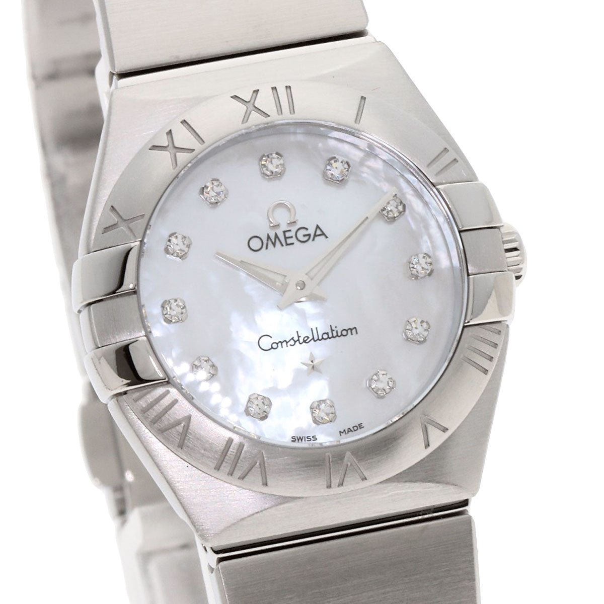OMEGA オメガ 123.10.24.60.55.001 コンステレーション ブラッシュ 12P ダイヤモンド 腕時計 SS レディース 中古