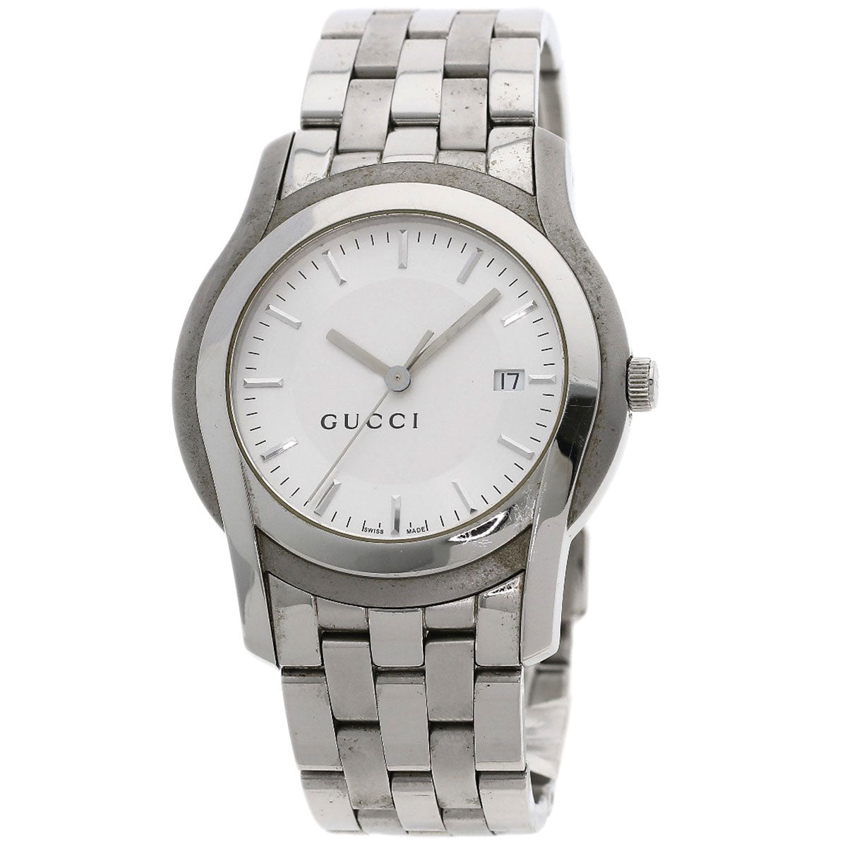 GUCCI グッチ 5500XL ラウンドフェイス 腕時計 SS メンズ 中古
