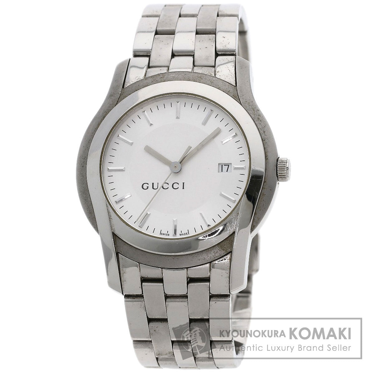 GUCCI グッチ 5500XL ラウンドフェイス 腕時計 SS メンズ 中古
