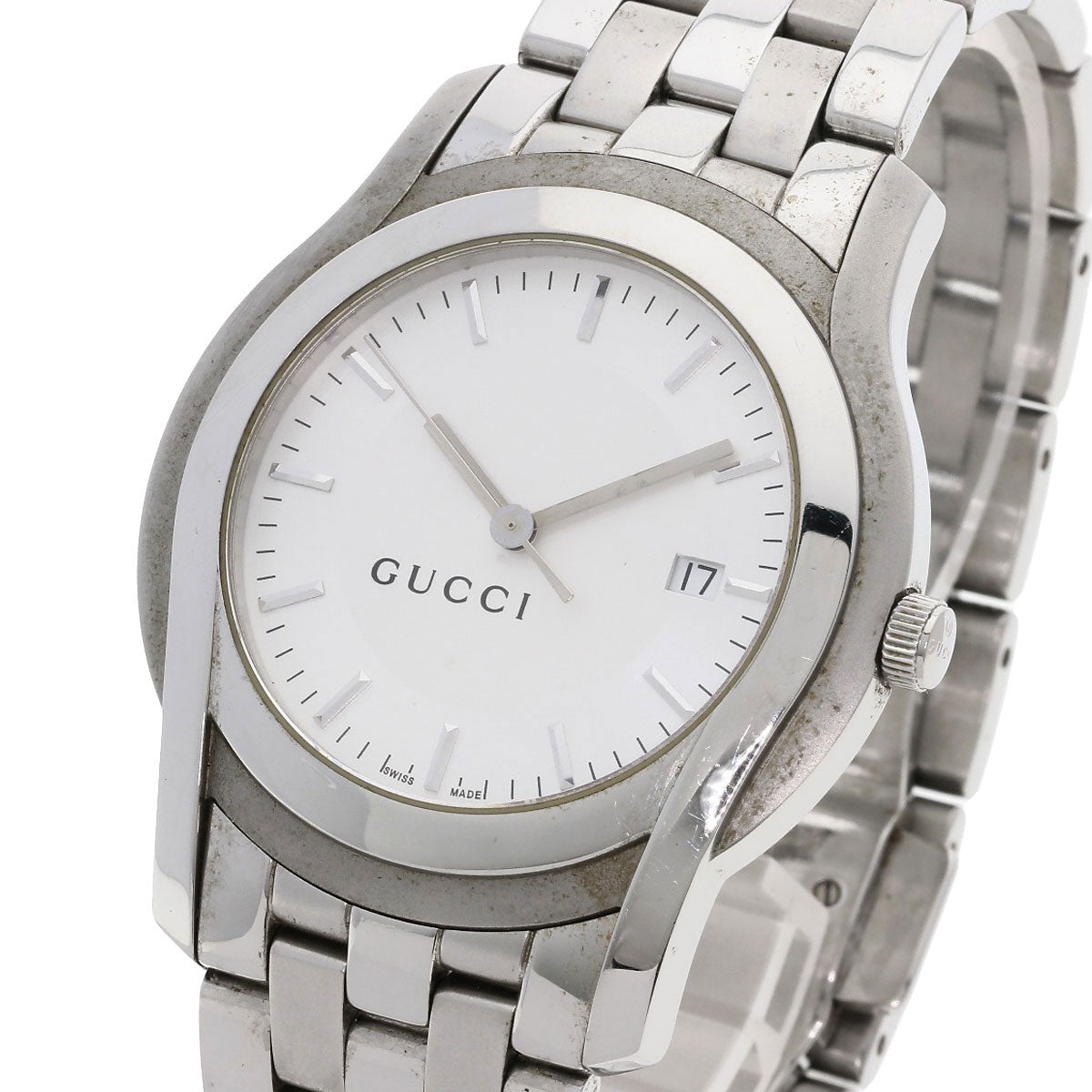 GUCCI グッチ 5500XL ラウンドフェイス 腕時計 SS メンズ 中古