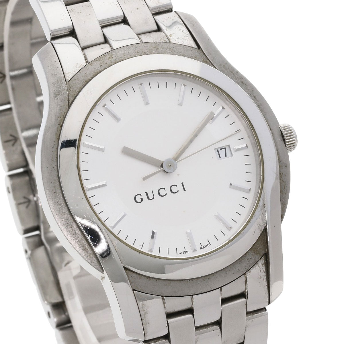 GUCCI グッチ 5500XL ラウンドフェイス 腕時計 SS メンズ 中古