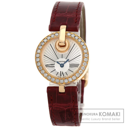 CARTIER カルティエ WG600007 カプティブ ドゥ カルティエ SM ベゼルダイヤモンド 腕時計 K18PG レディース 中古