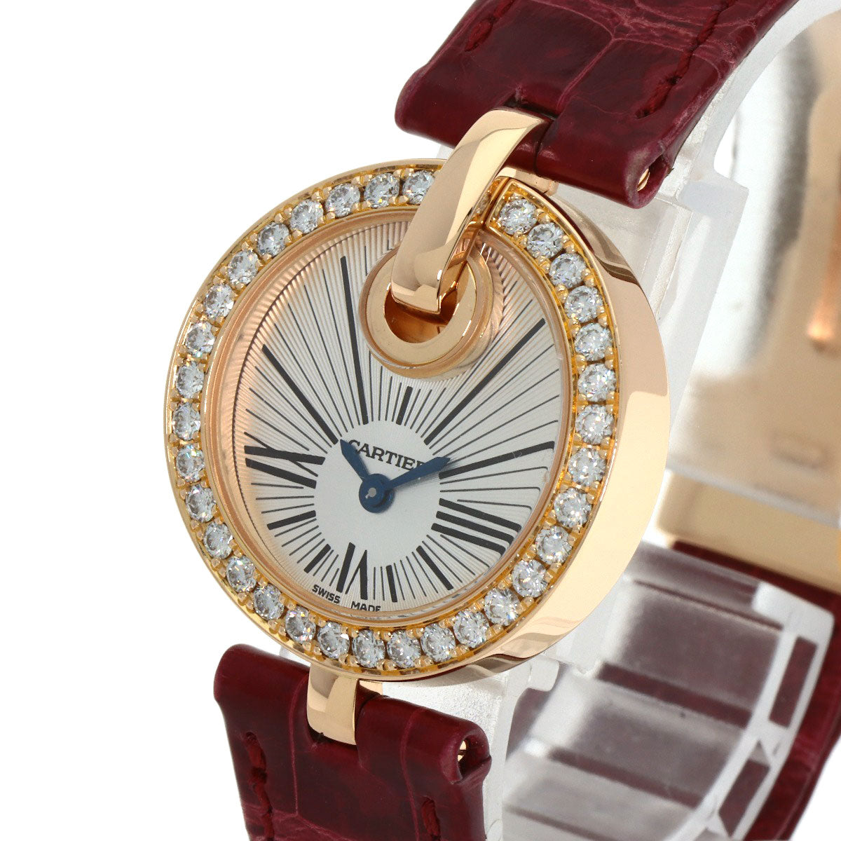 CARTIER カルティエ WG600007 カプティブ ドゥ カルティエ SM ベゼルダイヤモンド 腕時計 K18PG レディース 中古