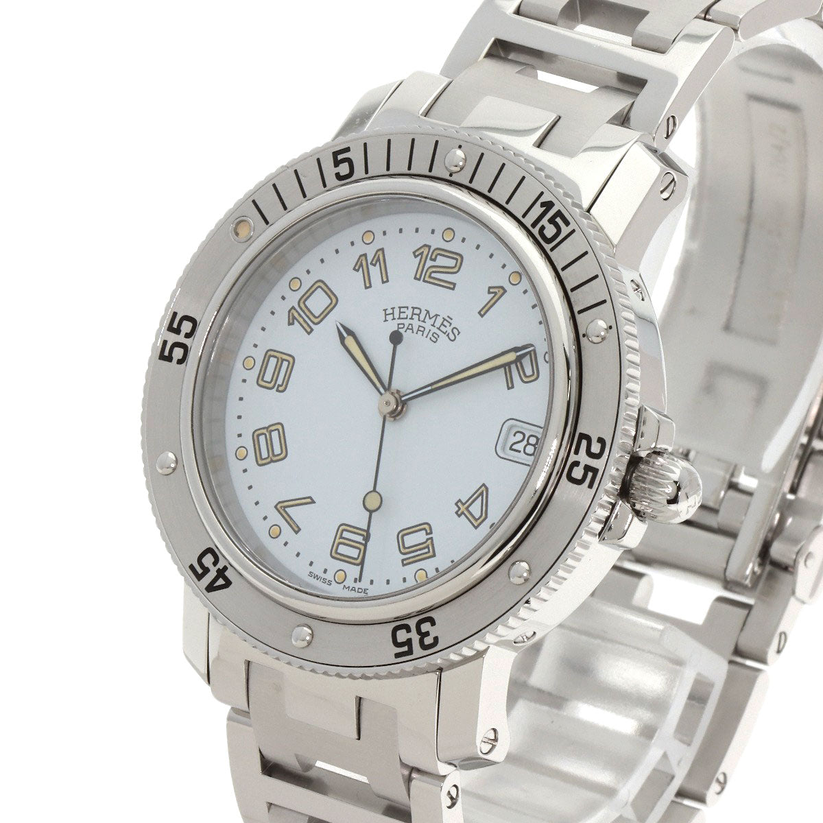 HERMES エルメス CL7.710 クリッパー ダイバー 腕時計 SS メンズ 中古