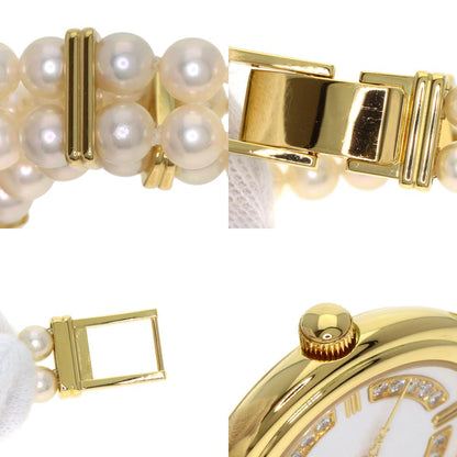 MIKIMOTO ミキモト 062-104 パールウォッチ ダイヤモンド 腕時計 K18YG レディース 中古
