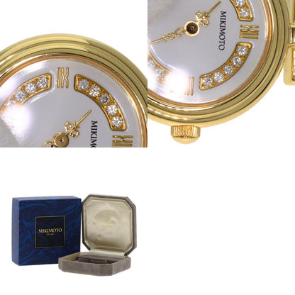MIKIMOTO ミキモト 062-104 パールウォッチ ダイヤモンド 腕時計 K18YG レディース 中古