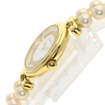 MIKIMOTO ミキモト 062-104 パールウォッチ ダイヤモンド 腕時計 K18YG レディース 中古