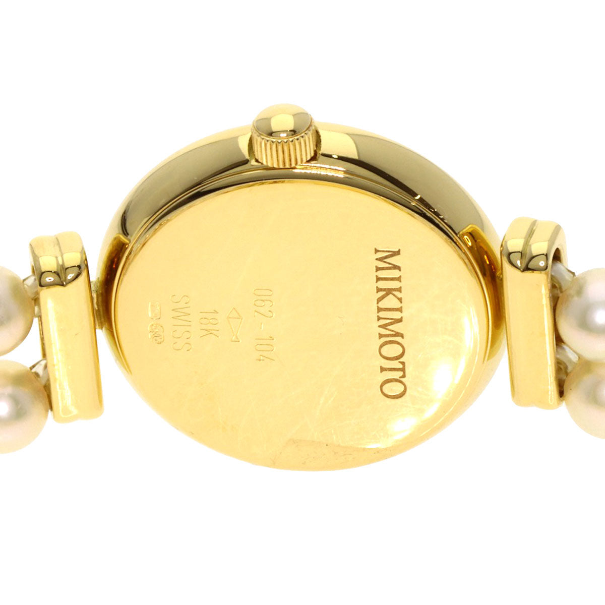 MIKIMOTO ミキモト 062-104 パールウォッチ ダイヤモンド 腕時計 K18YG レディース 中古