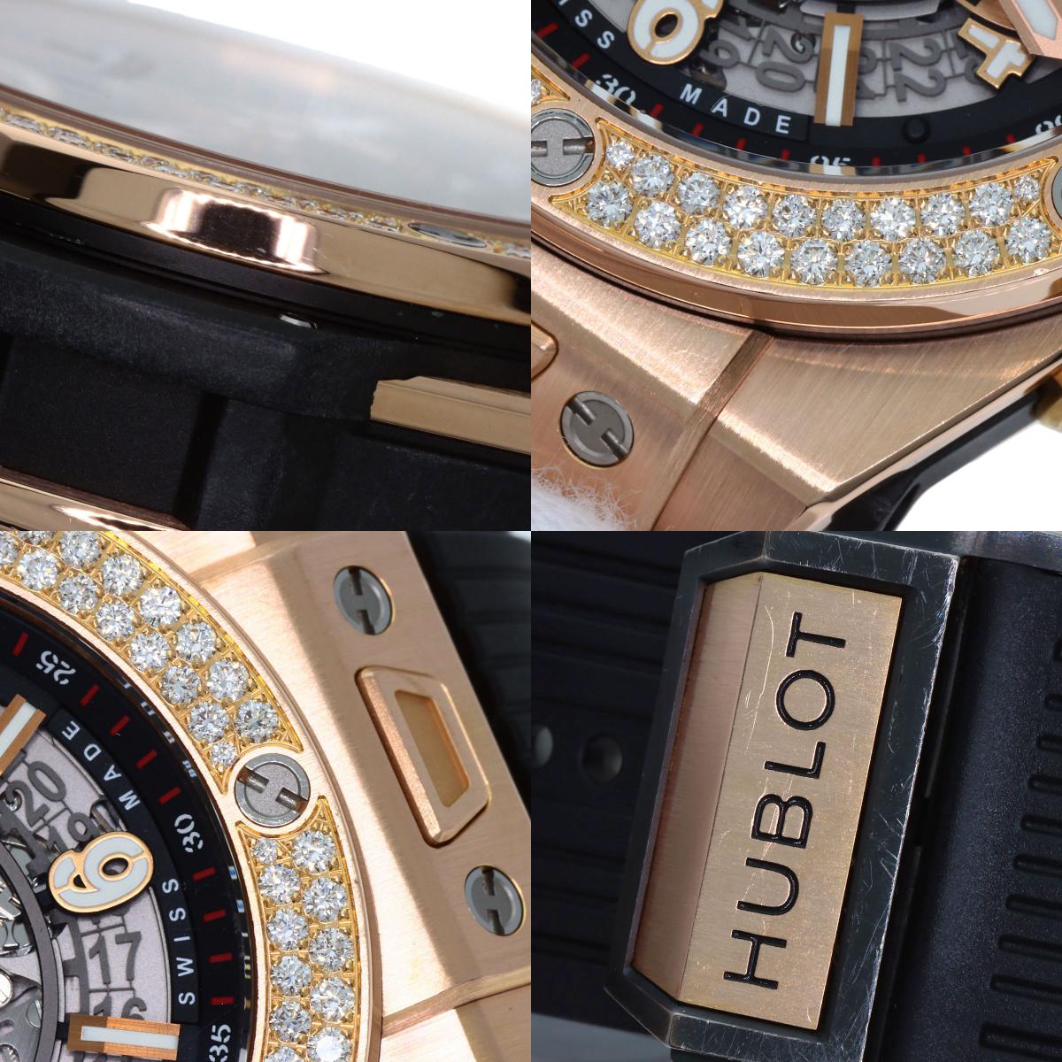 HUBLOT ウブロ 411.OX.1180.RX ビッグバン ウニコ キングゴールド ダイヤモンド 腕時計 K18PG メンズ 中古