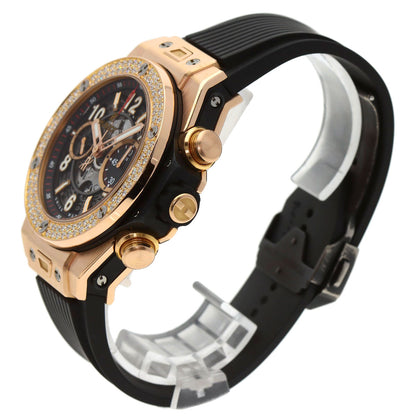 HUBLOT ウブロ 411.OX.1180.RX ビッグバン ウニコ キングゴールド ダイヤモンド 腕時計 K18PG メンズ 中古